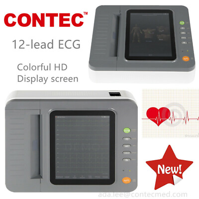 #ad electrocardiograph 3 6 12 lead ECG measuring ECG wave 10.1 inch color LCD CONTEC $799.00