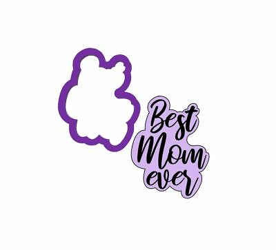 #ad Best Mom Ever Words Mothers Day Cookie Cutters Baking Craft Clay Fondant Cutter $6.25