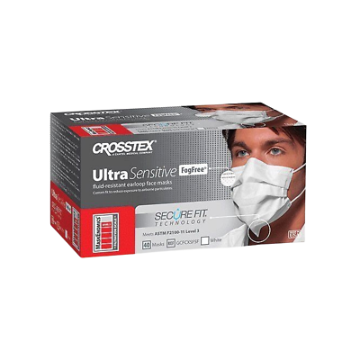 #ad Crosstex GCFCXSFSF Earloop Secure Fit ASTM Level 3 Face Masks White 40 Pk $29.74