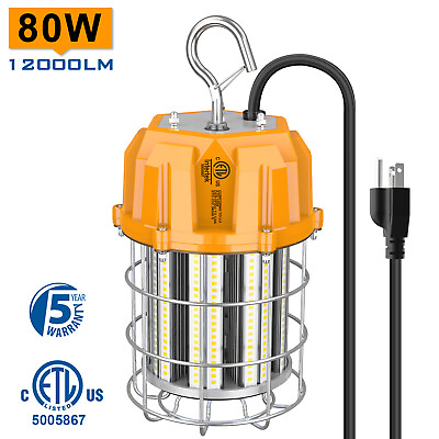 #ad 80W LED Temporary Work Light Portable Constructions High Bay Lamp 5000K 12000LM $54.10