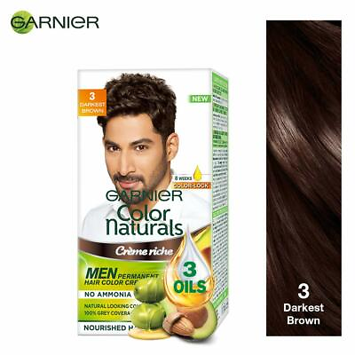 #ad Garnier Color Naturals Men Permanent Hair Color Shade 3 Darkest Brown 60 gm $10.98