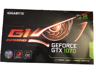 #ad #ad GeForce GTX 1070 G1 Gaming 8gb 3 fans Open box never used $512.00