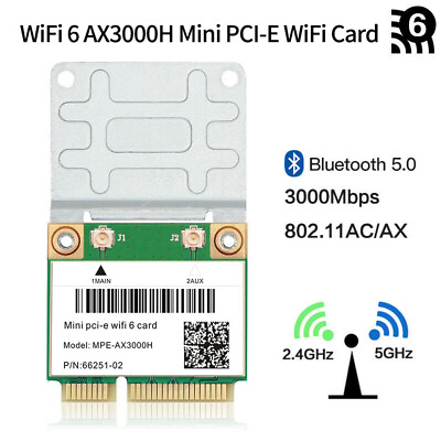 WiFi 6 Half Mini PCIe Wifi Card 802.11AX AX3000 2.4G 5Ghz WiFi Bluetooth Adapter $20.63