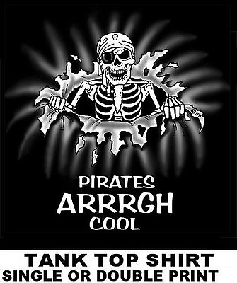 #ad FUNNY PIRATE CARIBBEAN SKULL SWORD SKELETON PIRATES ARE COOL TANK TOP T SHIRT 15 $23.99