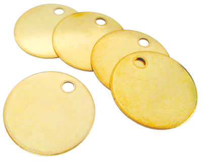 #ad Blank Metal Tags 100 Tags Model 1094B 1 3 8quot; Round Brass $83.35