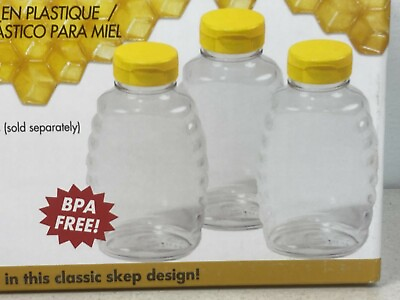 #ad Little Giant 1 Pound 16 Ounce Clear Plastic Honey Jars w Flip Top Lid Case of 12 $16.99