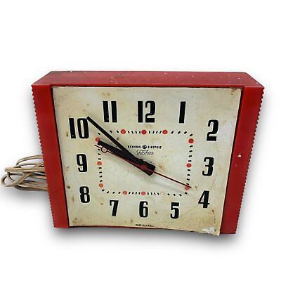 #ad 1950#x27;s Vintage GE Electric Clock 2H38 Works General Electric $26.99