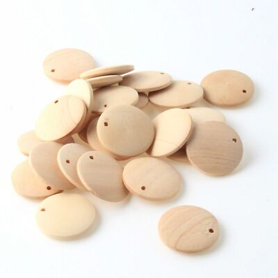 #ad Round Natural Wood Beads Unfinished Wooden Charm Pendants Jewelry Making Bead $19.33