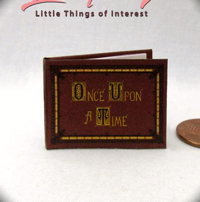#ad ONCE UPON A TIME BOOK OF FAIRY TALES Miniature Book Dollhouse 1:12 Scale Book $7.65