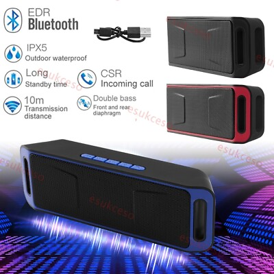 #ad Bluetooth Speaker Wireless Waterproof Outdoor Stereo Bass USB TF FM Radio LOUD $9.99