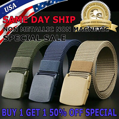 #ad #ad Men#x27;s Casual Military Tactical Belt Army Security Adjustable Quick Release Belt $4.75