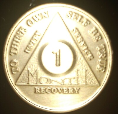 #ad Alcoholics Anonymous AA 1 Month Bronze Medallion Coin Chip Token Sobriety Sober $4.99