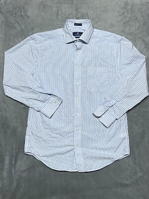 #ad Vineyard Vines Shirt Mens Medium Blue Long Sleeve Button Up Cooper Premium 120s $27.13