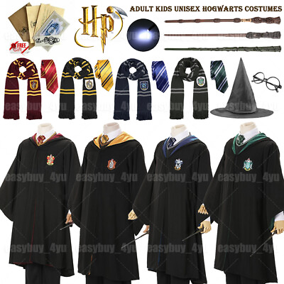 #ad #ad Harry Potter Children Adult Robe Tie Cloak Gryffindor Slytherin Cosplay Costume $7.50