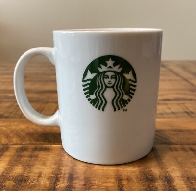 #ad Starbucks White Simple Mermaid Logo 12oz Coffee Mug $10.20