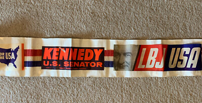 #ad 1964 Robert Kennedy Vintage US Political Bumper Sticker Decal Campaign BANNER 1 $45.64
