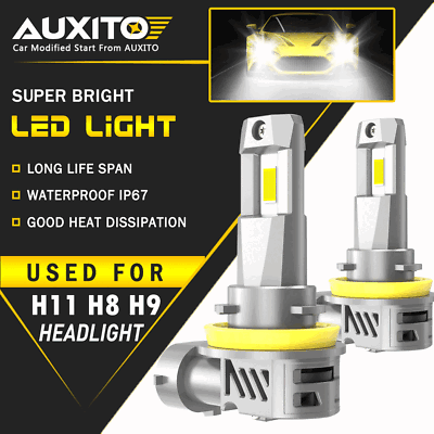 #ad H8 H9 H11 LED Headlight Super Bright Bulbs 6500K White 26000LM HIGH LOW Beam M3S $34.19