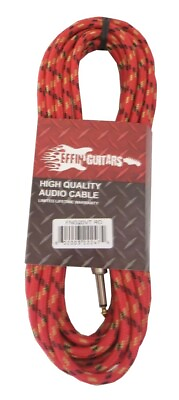 #ad Effin Guitars FNG20VTRD 20FT 1 4quot; Red Vintage Tweed Instrument Cable NEW $13.95