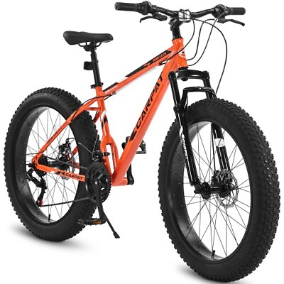#ad S26109 Elecony 26 Inch Fat Tire Bike Adult Youth Full Shimano 21 Speed Mountain $372.80