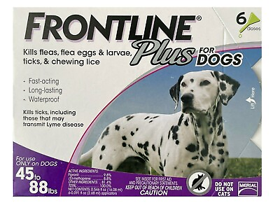 #ad Frontline Plus Flea and Tick Control for Large Dog 45 88lbs 6 Months doses $34.99