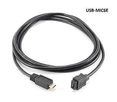 6ft USB Micro B M F Data Extension Cable for SmartPhones $7.95