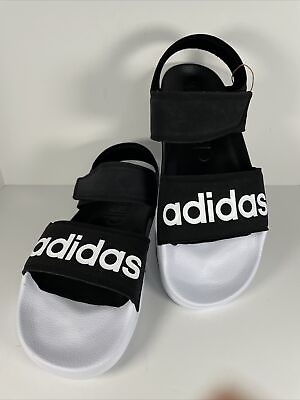 #ad adidas Unisex Adult Adilette Sandals Men’s Sz 10 Women’s 11 Core Black White New $27.00
