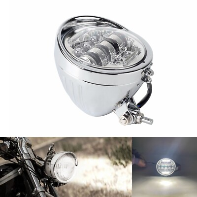 #ad New E9 LED Headlight For Harley Dyna Softail Sportster Cafe Racer Chopper Bobber $134.33
