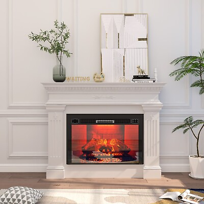 #ad 35quot; Electric Fireplace Recessed 1500W Portable Fireplaces Heater w Remote $288.00