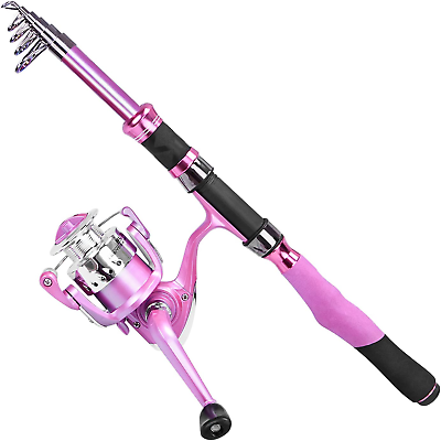 #ad Pink Telescopic Rod amp; Reel Combo for Ladies Empower Your Fishing Fun $60.00