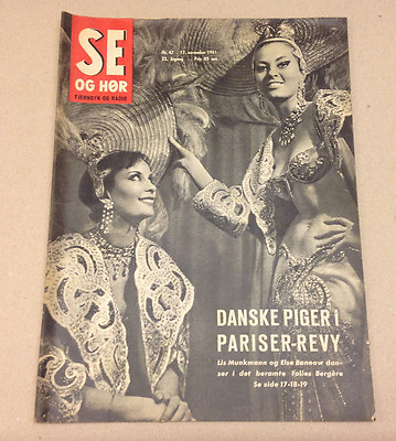 #ad FRENCH FOLIES BERGÉRE VARIETÉ LIS MUNKMANN AND ELSE BANNOW Danish Magazine 1961 $19.99