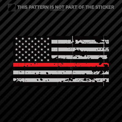 #ad Tattered Thin Red Line Subdued American Flag Sticker Vinyl Firefighter EMT $3.99