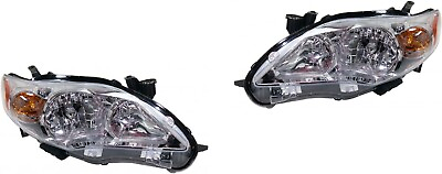 #ad Headlights For Toyota Corolla 2011 2012 2013 Left Right Pair Chrome Bezel $199.95
