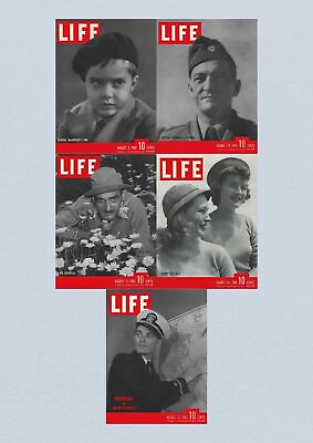 #ad Life Magazine Lot of 5 Full Month of August 1942 3 10 17 24 31 WWII WAR ERA $54.00