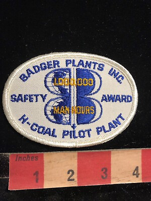 #ad BADGER PLANTS H COAL PILOT PLANT Safety Award 1000000 Advertising Patch 83X3 $5.99