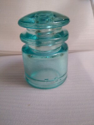 #ad Vintage Stained Hemingray Insulator # 5 57 From Clear To Light Blue Very Nice $13.99