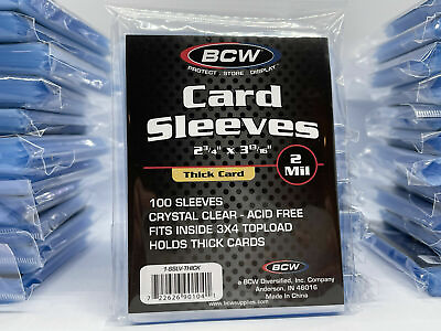 #ad BCW Penny Card Sleeves 1 Pack of 100 for Thick Sized Cards $2.72