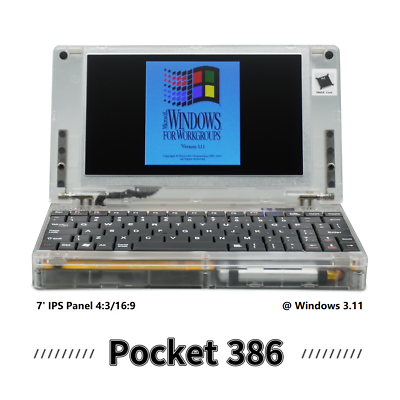 #ad Pocket386 Retro DOS Computer 386sx 40Mhz Core M6117Soc Hand386 upgrade $219.00