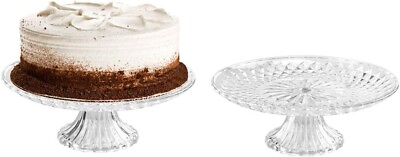 #ad Set of 2 Cake Stand Dessert Holder  12” Large Round Plastic Clear Crystal Cake $18.99