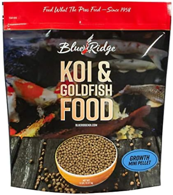 #ad Blue Ridge Fish Food Pellets 5lb Koi and Goldfish Growth Formula Mini Pellet $37.97