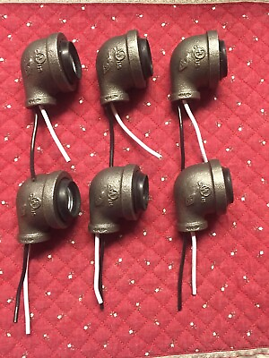 #ad LOWEST PRICE 6 Industrial Iron Elbow Lamp Light Sockets 1 1 4quot;X3 4quot; FREE SHIP $77.99
