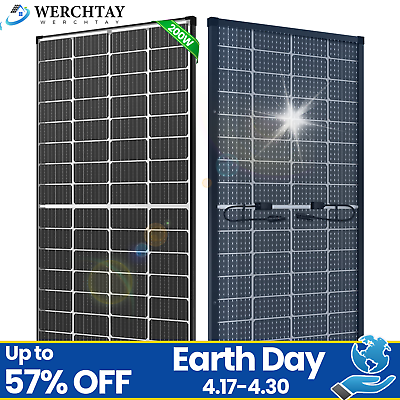 #ad 200Watt Solar Panel Bifacial 12V Mono Battery Home PV Power Off Grid Boat Power $120.00