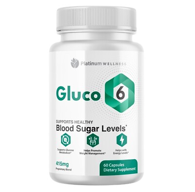 #ad Gluco6 Blood Pills Gluco 6 Supplement For Blood Sugar Support 60 Caps $21.95