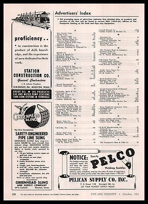 #ad 1954 Station Construction Co. Houston Texas Crude Oil And Gas Products Print Ad $12.44
