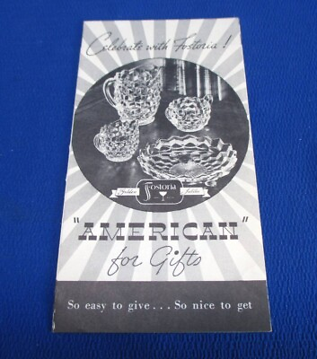 #ad FOSTERIA CRYSTAL AMERICAN PATTERN 1939 EPHEMERA FOLD OUT PIECE LIST $19.99