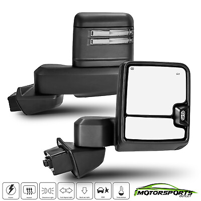 #ad Pair Black Towing Mirrors For 2019 2023 Chevy Silverado 1500 Power HeatedBSM $385.98