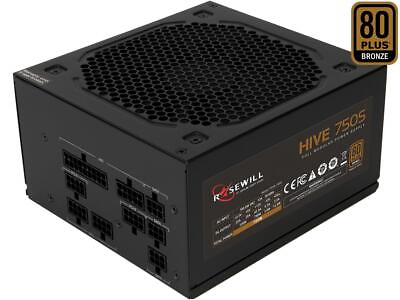Rosewill Hive Series 750W Modular Gaming Power Supply 80 PLUS Bronze Certified $75.99
