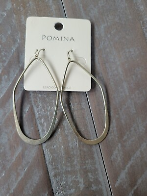 #ad Pomina Matte Goldtone New Earrings 3quot; $7.00
