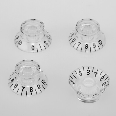 #ad Musiclily 4Pcs Transparent Clear Metric Plastic Bell Speed Control Guitar Knob $9.63