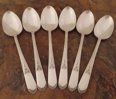 #ad IS Devonshire 6 Teaspoons Spoons Wm Rogers Vintage Silverplate Flatware Lot E $24.99