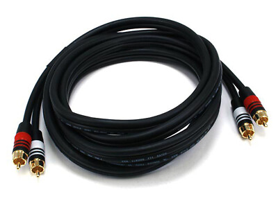 #ad Monoprice Premium 2 RCA Plug 2 RCA Plug M M Cable 10 Feet Black 22AWG $9.86